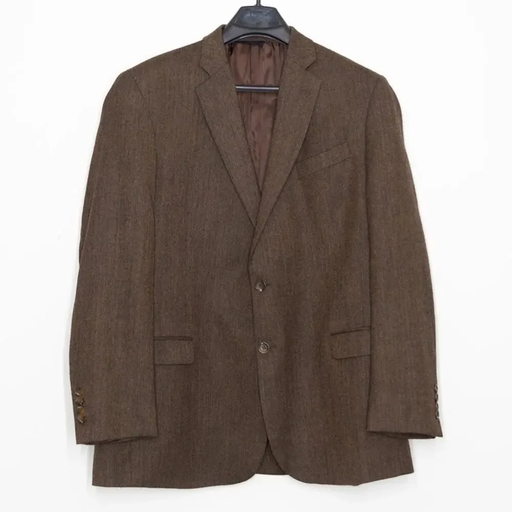 Brooks Brothers 346 Wool Blazer 46L Fitzgerald Fit Brown Wool Suit Jacket EUC